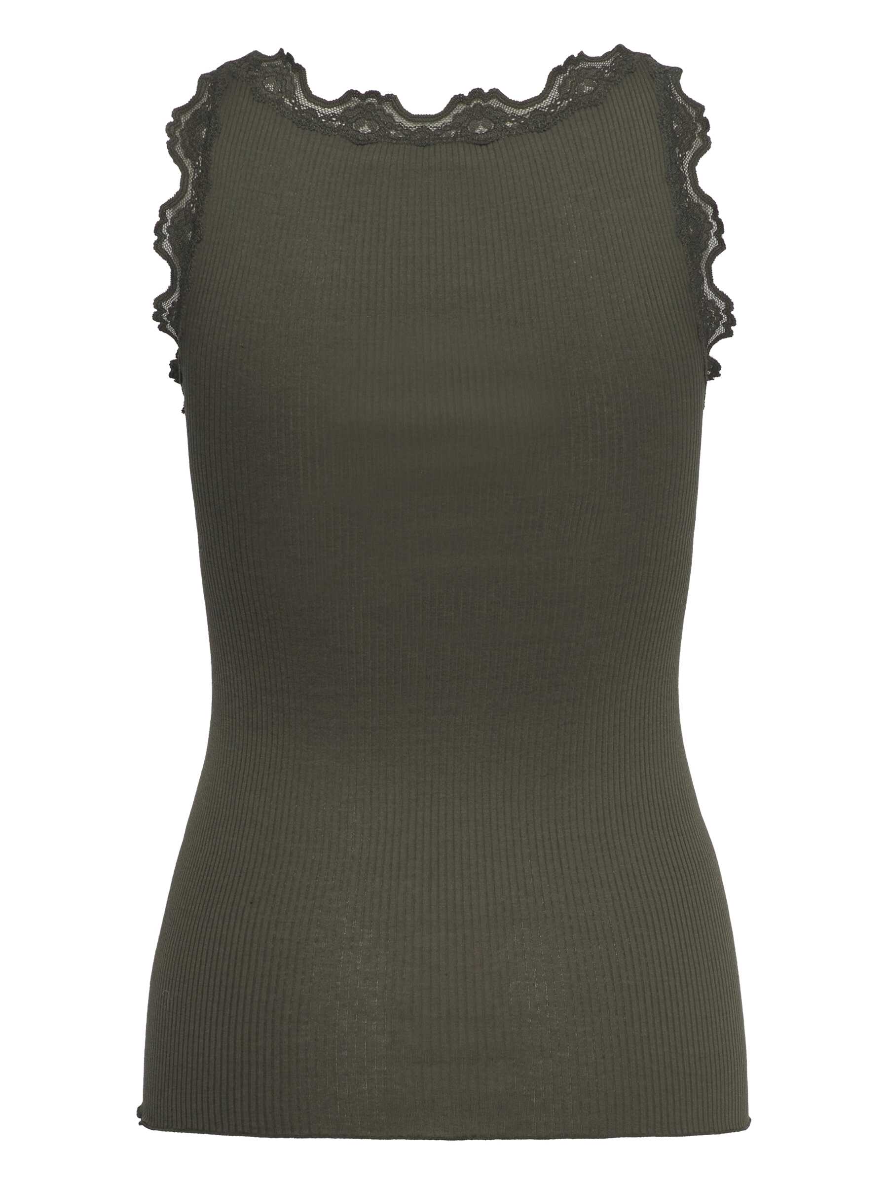 Rosemunde / RWBabette Silk SL U-neck Lace Top / forrest night