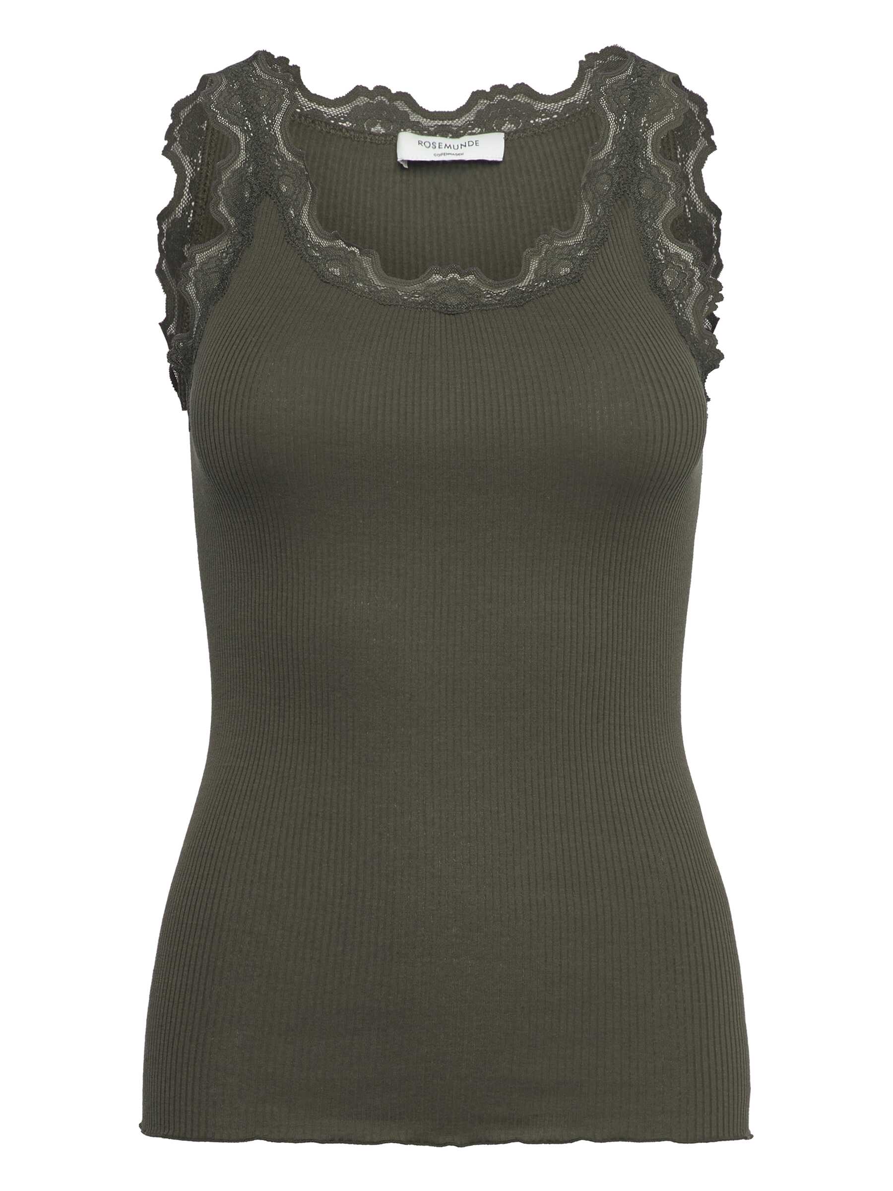 Rosemunde / RWBabette Silk SL U-neck Lace Top / forrest night