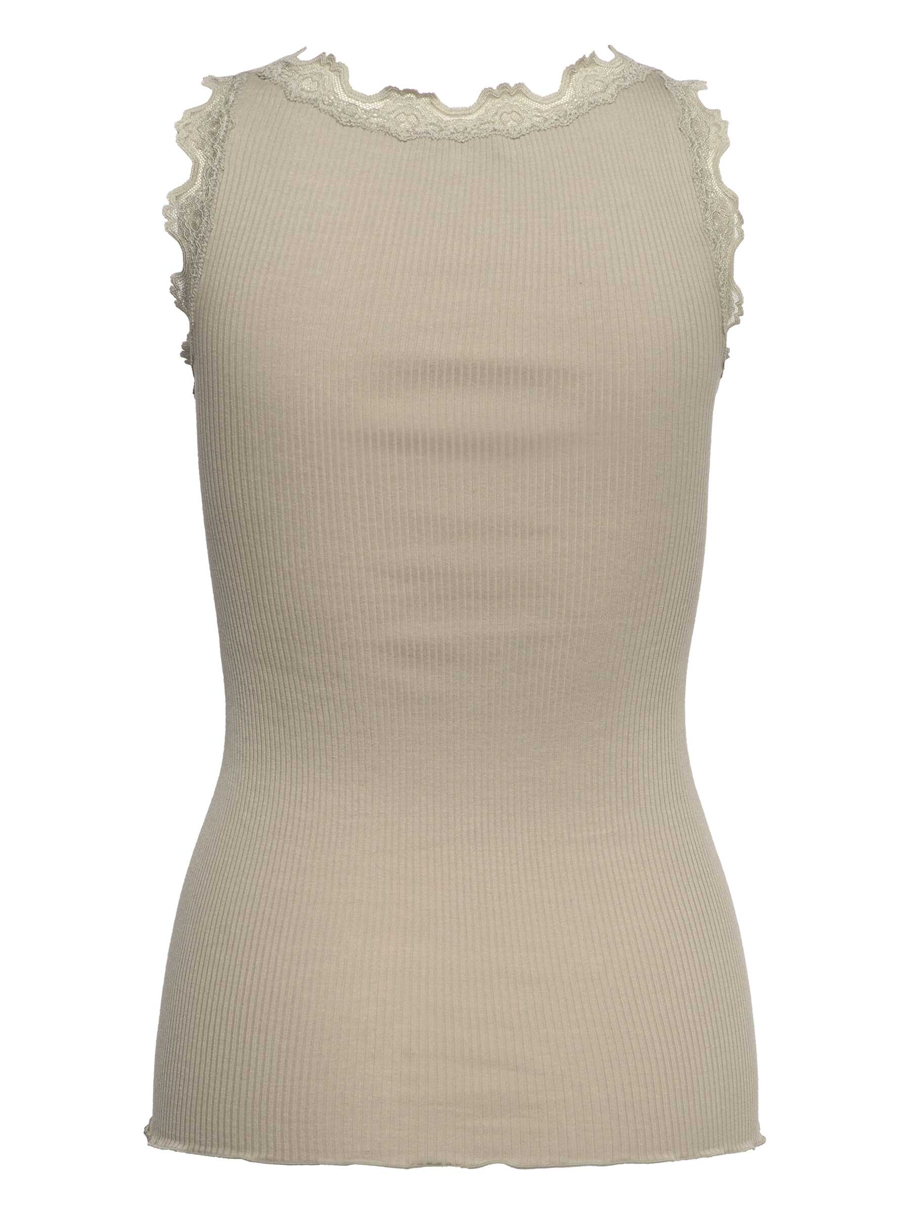 Rosemunde / RWBabette Silk SL U-neck Lace Top / abbey stone