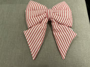 Gepolsterte Schleife aus Baumwolle mit schmalen Streifen 25x35 cm: Rosso