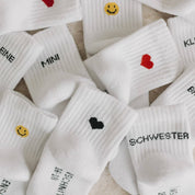 Eulenschnitt - Babysocken Kleine Schwester 16-18