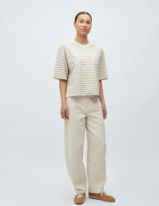 MbyM / Betsy Stripe - Emrys-M Top / T-shirt / Island Fossil Sugar Stripe