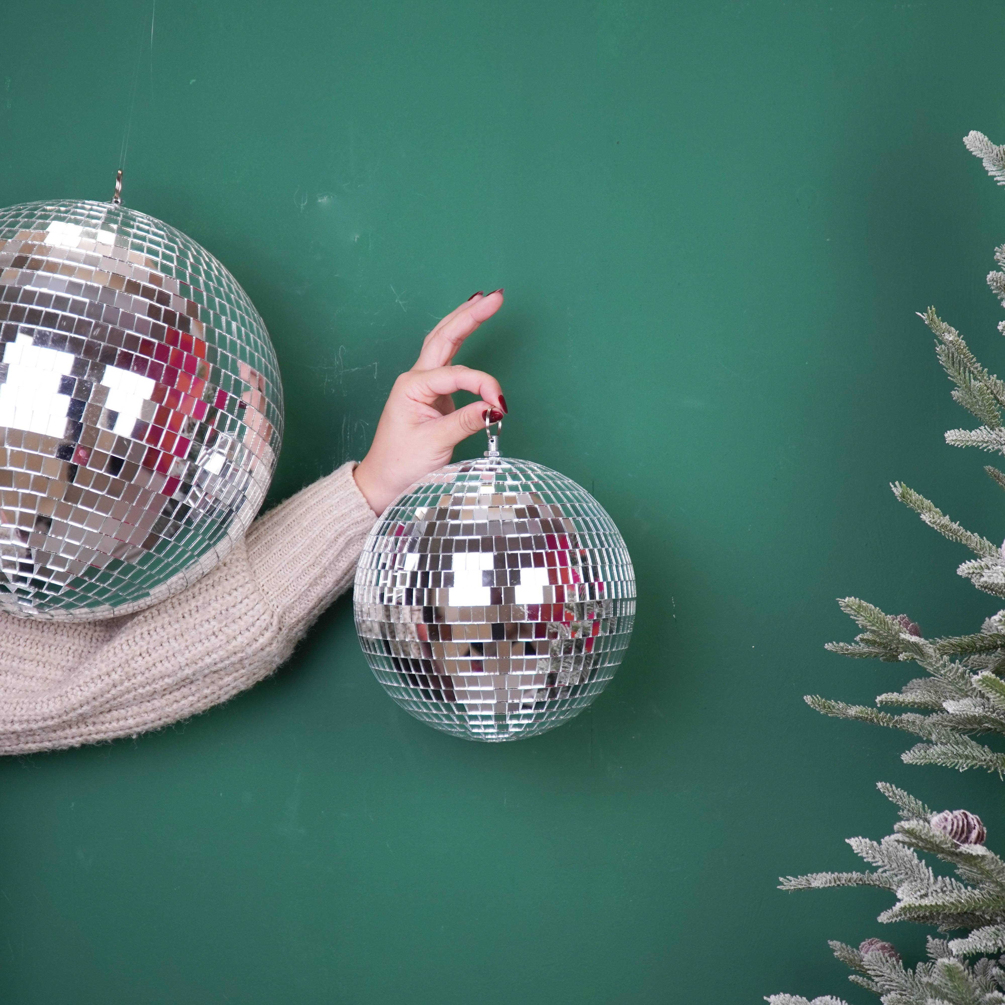 Weihnachtsdekoration - Weihnachtsanhänger - Discokugel - Schaumstoff - Silber - 20x20x20cm