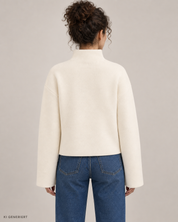 Gina Tricot / Funnel neck knitted sweater / Gardenia (1496)