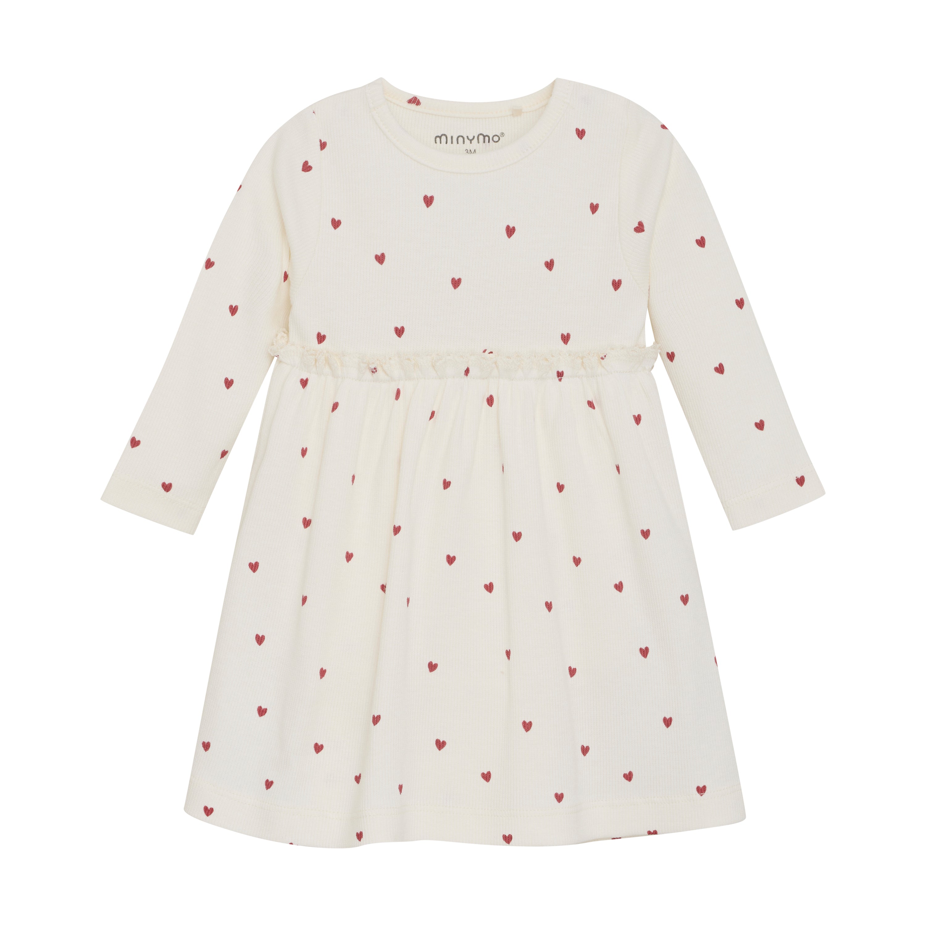 Minymo / Dress LS AOP Rib / Eggnog