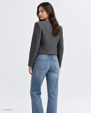 Gina Tricot / Herringbone short blazer / Dark grey (9018)