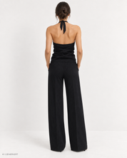 Gina Tricot / Jersey tailored trousers / Black pinstripe