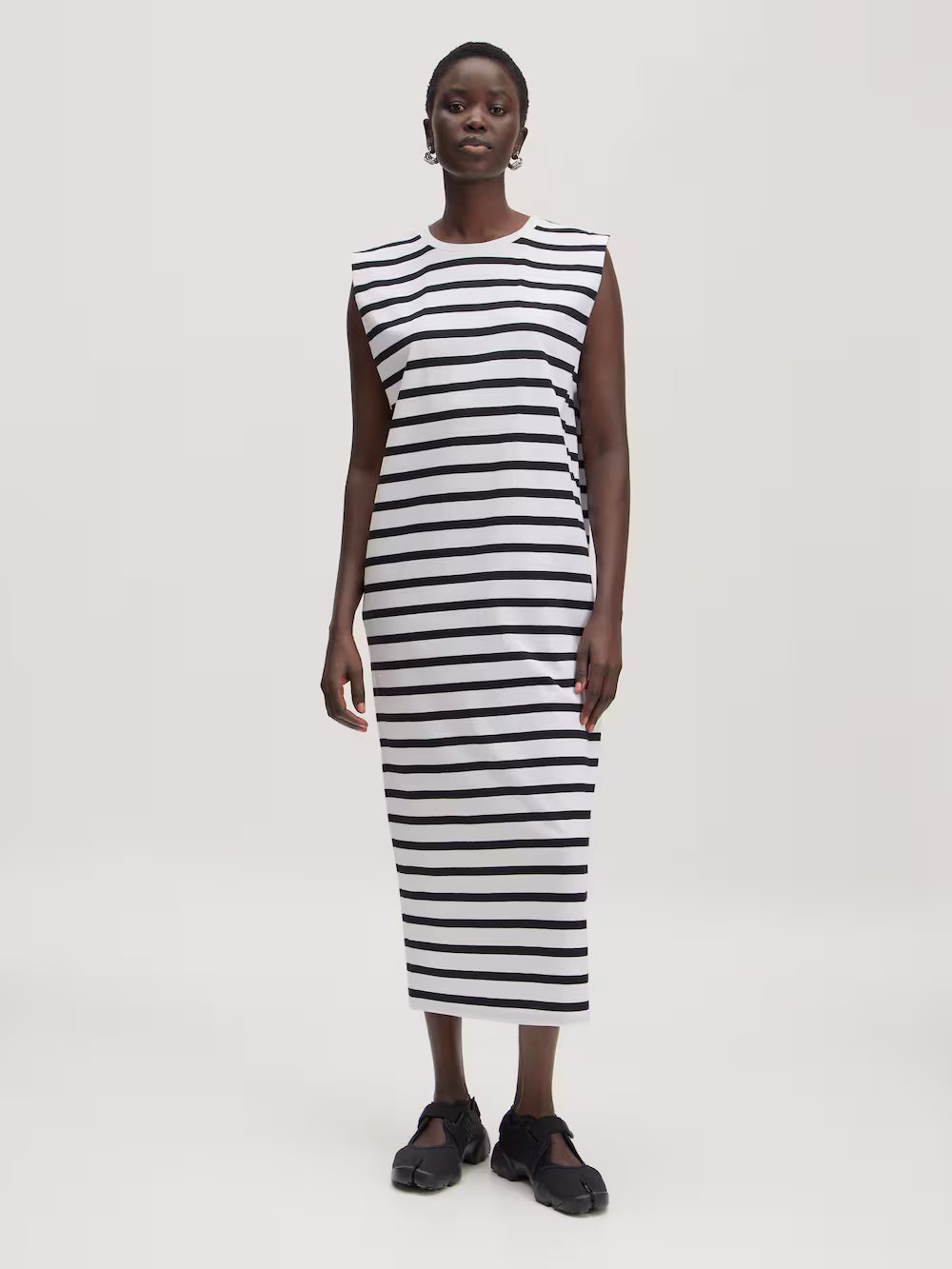 Edited / Liadan Dress / Stripes: Optic White + Black