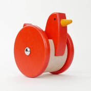 Hölzernes Huhn auf Rädern (Wackelig): Yellow