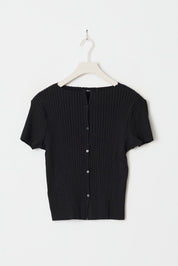 Gina Tricot / Rib button top / Black