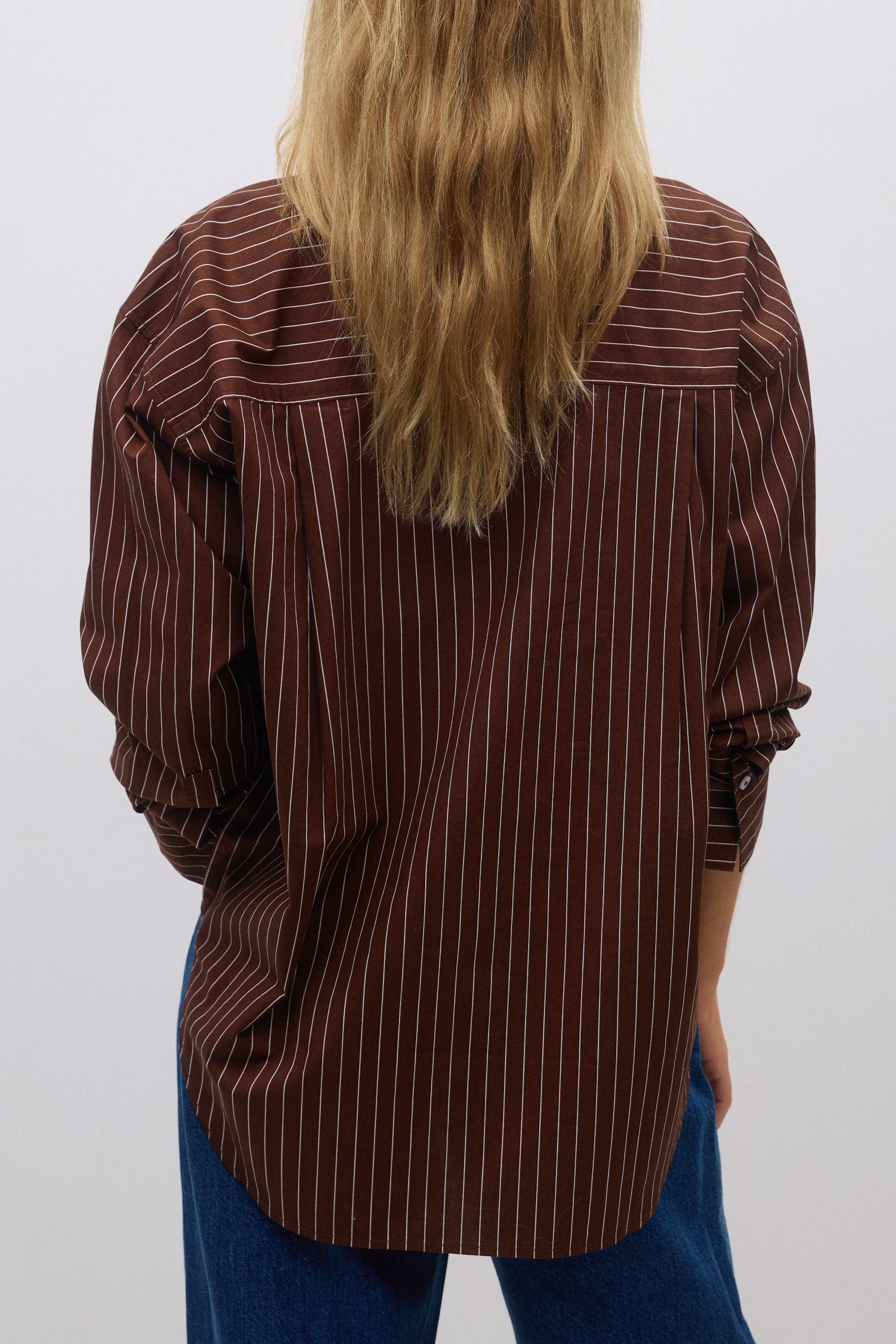 Gina Tricot / Poplin shirt / Brown/stripe