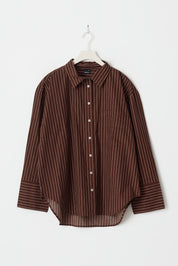 Gina Tricot / Poplin shirt / Brown/stripe