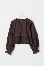 Gina Tricot / Lacing blouse / Brown