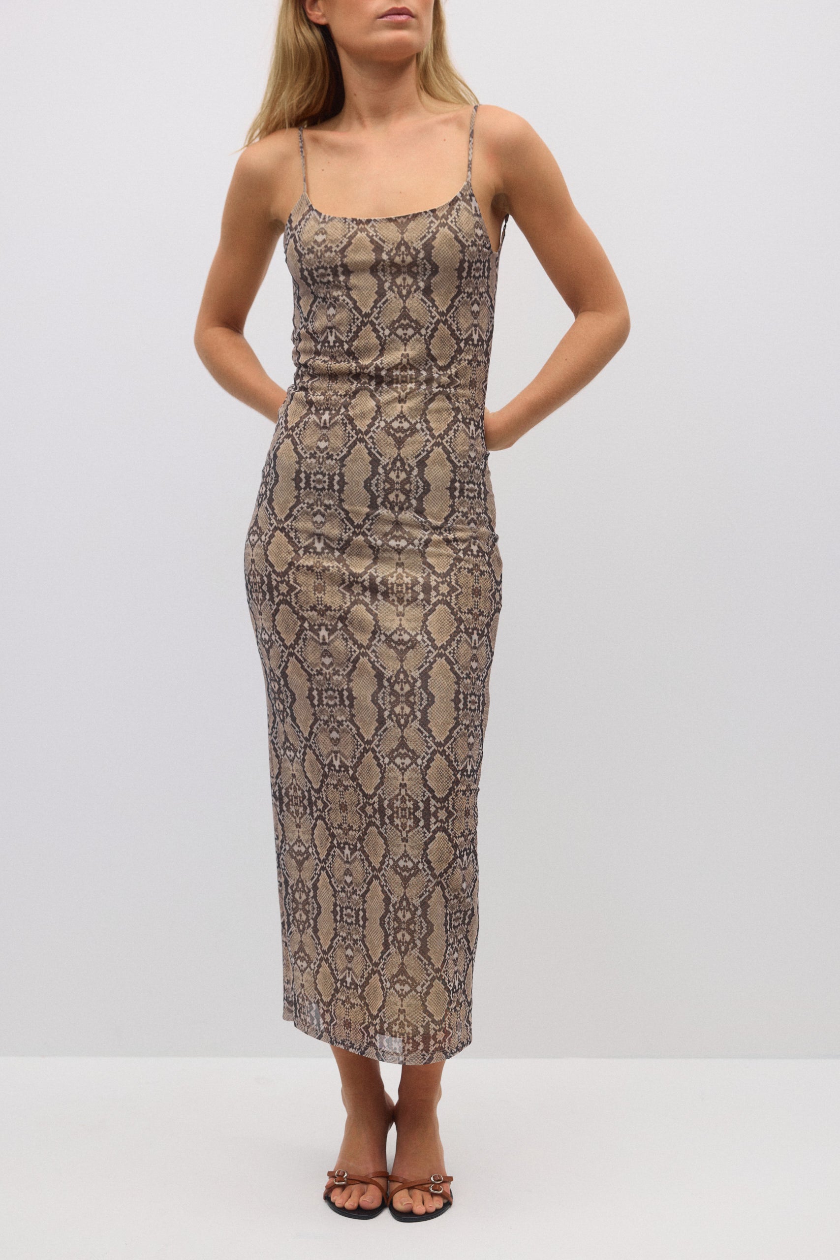 Gina Tricot / Mesh midi dress / Snake