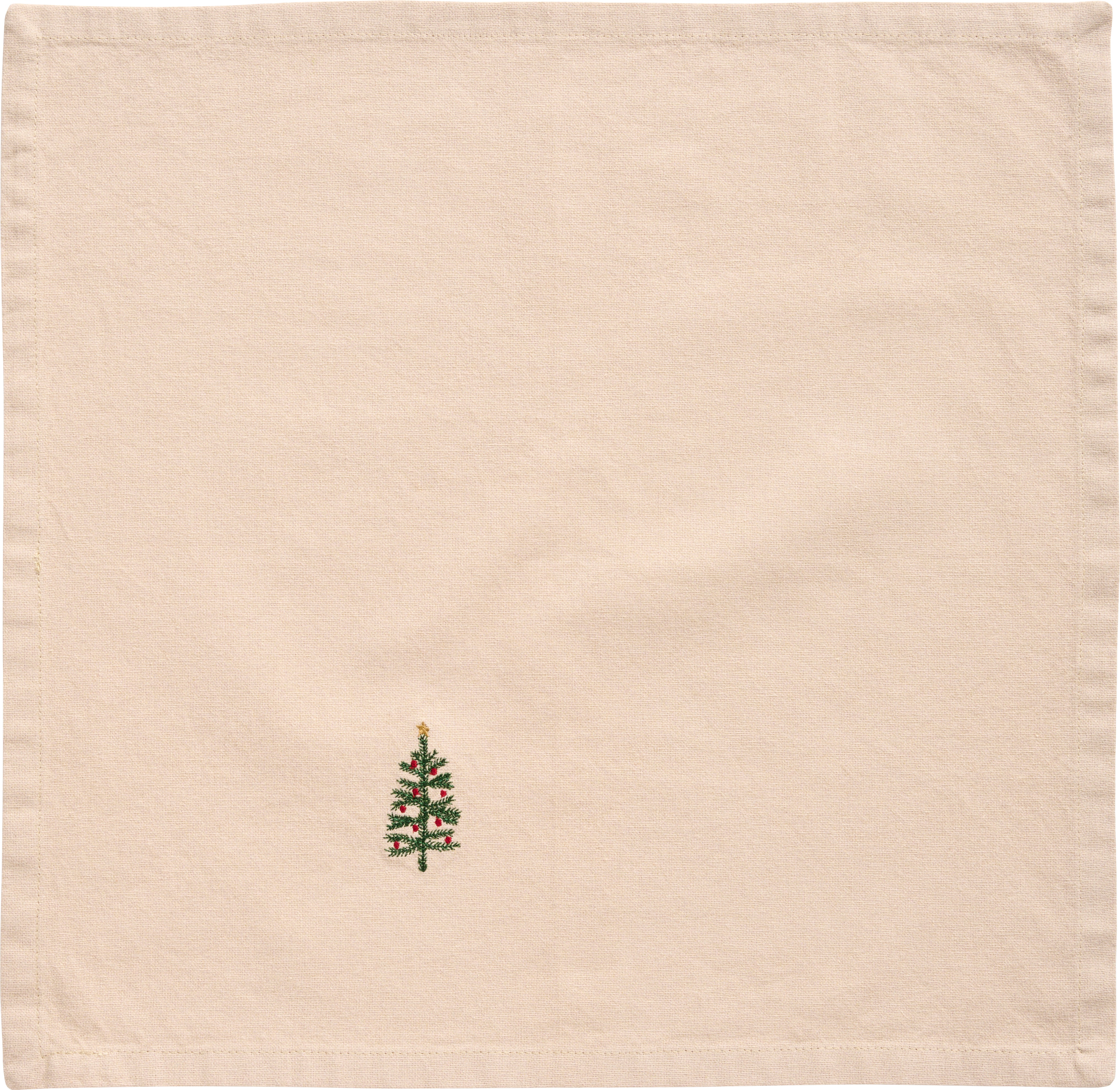 Ib Laursen / Stoffserviette Tradition m/Tannenbaum leinenfarbig
