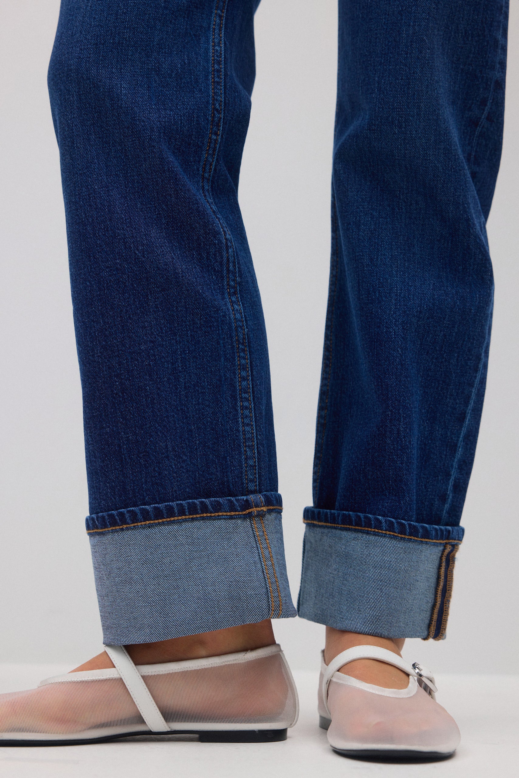 Gina Tricot / Fold up jeans / Dk rinse