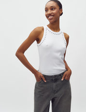 MbyM / Jaxson-M Evelyn Stud Top / T-shirt / White
