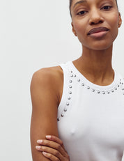 MbyM / Jaxson-M Evelyn Stud Top / T-shirt / White