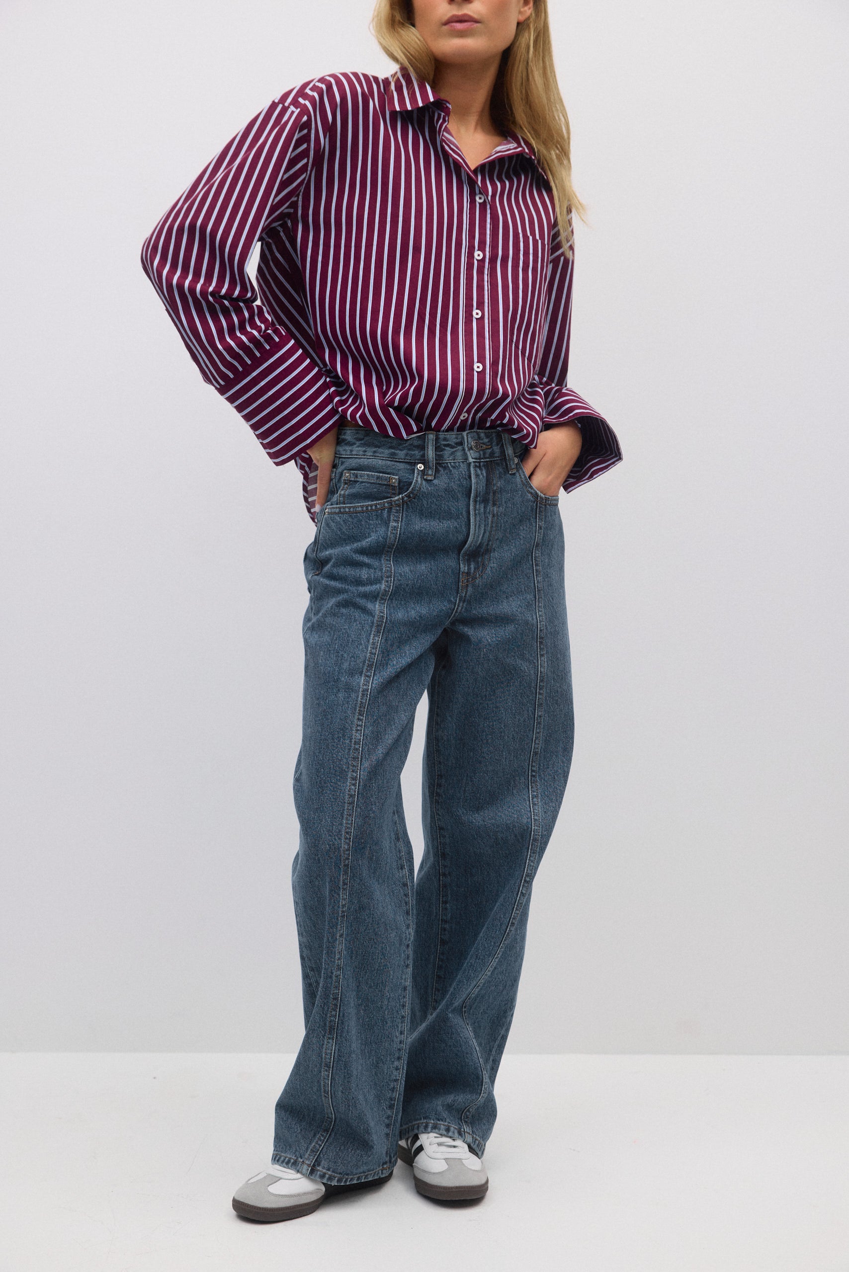 Gina Tricot / Poplin shirt / Burgundy