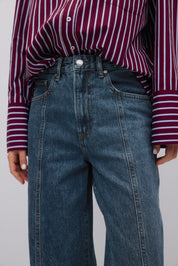 Gina Tricot / Wide front seam jeans / Scandi blue