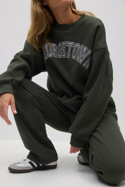 Gina Tricot / Basic straight sweatpants / Forest night