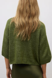 Gina Tricot / Knitted short sleeve top / Forest green