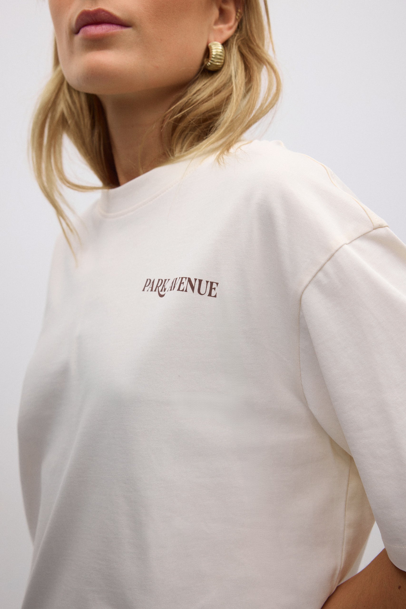 Gina Tricot / Printed oversized tee / Gardenia