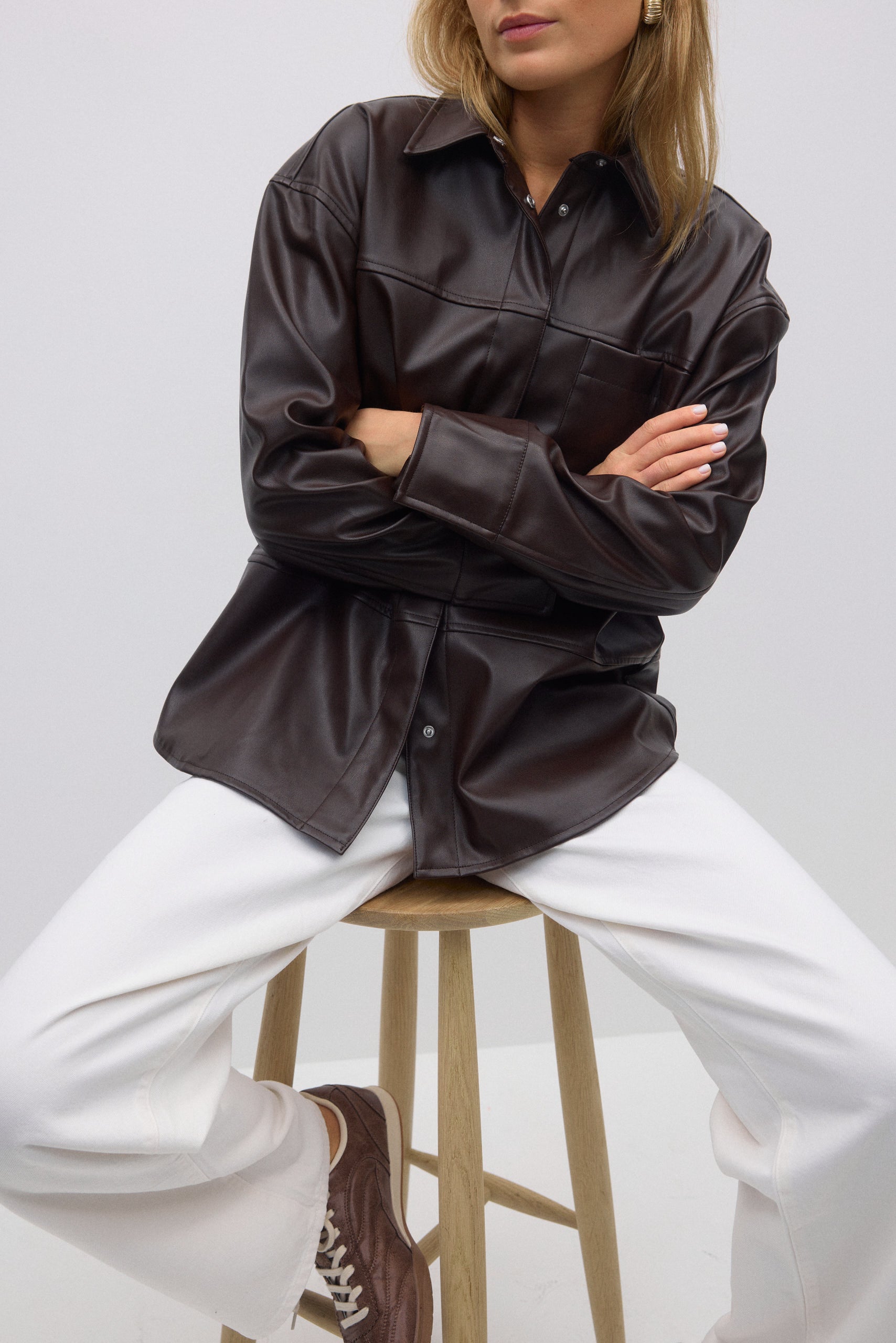 Gina Tricot / Pu shirt / Brown
