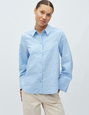 MbyM / Kiwa Check - Phoebe-M Shirt / Blouse / Light Blue Kiwa Check