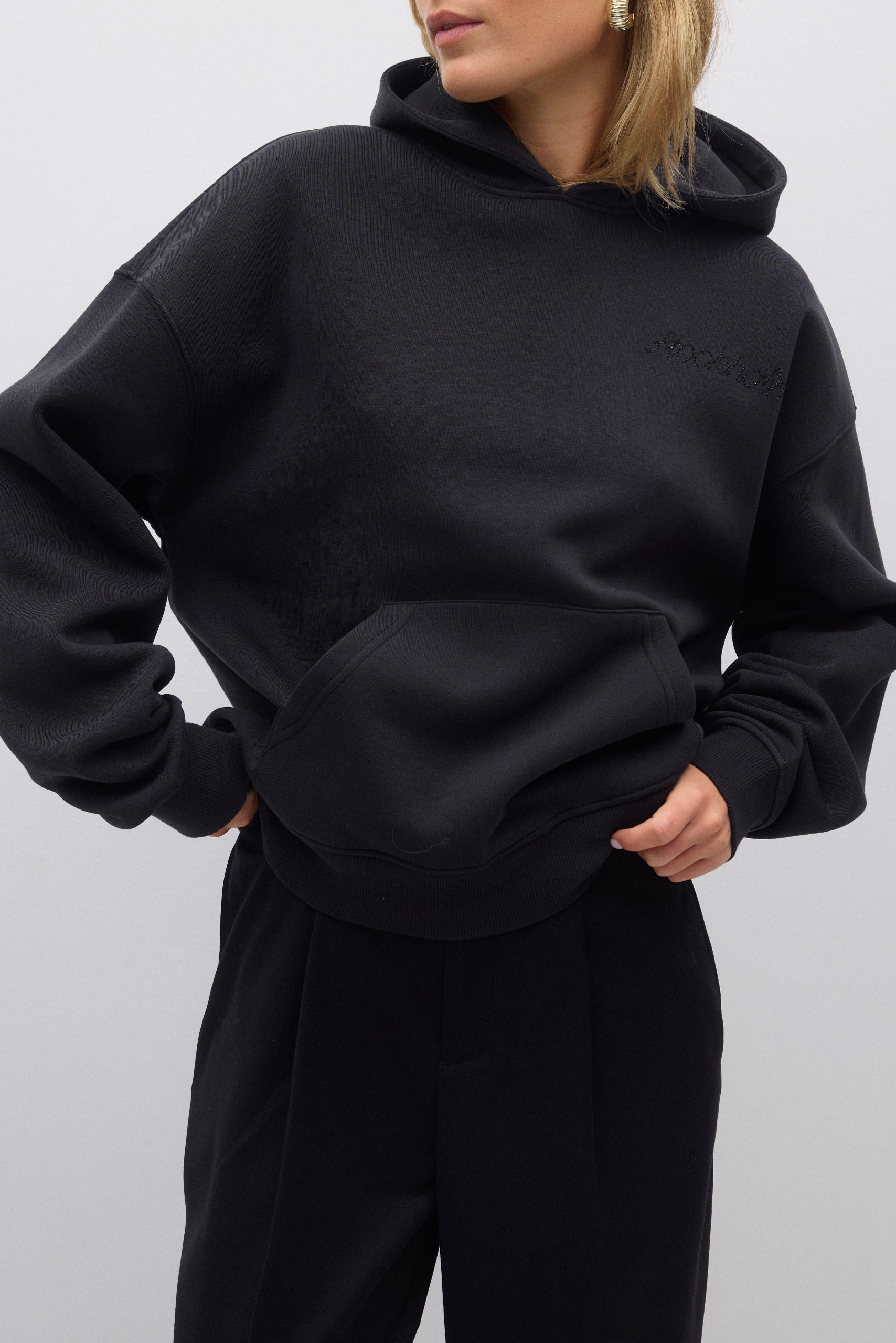 Gina Tricot / Oversized print hoodie / Off Black