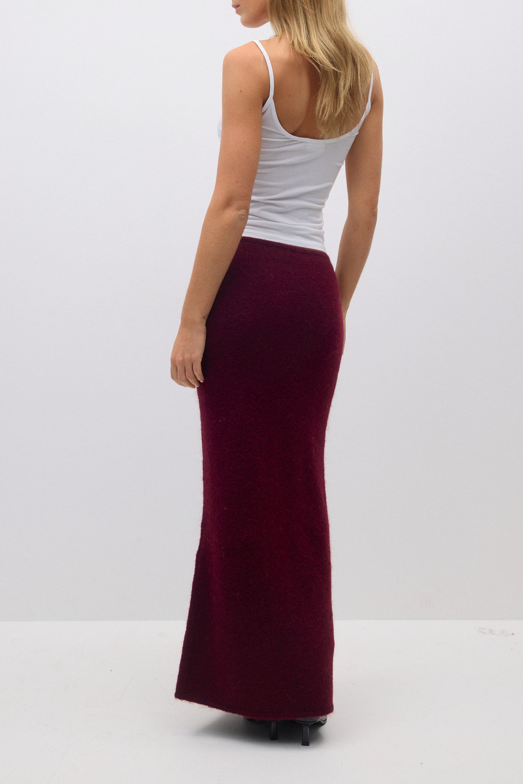 Gina Tricot / Knitted skirt / Tawny Port