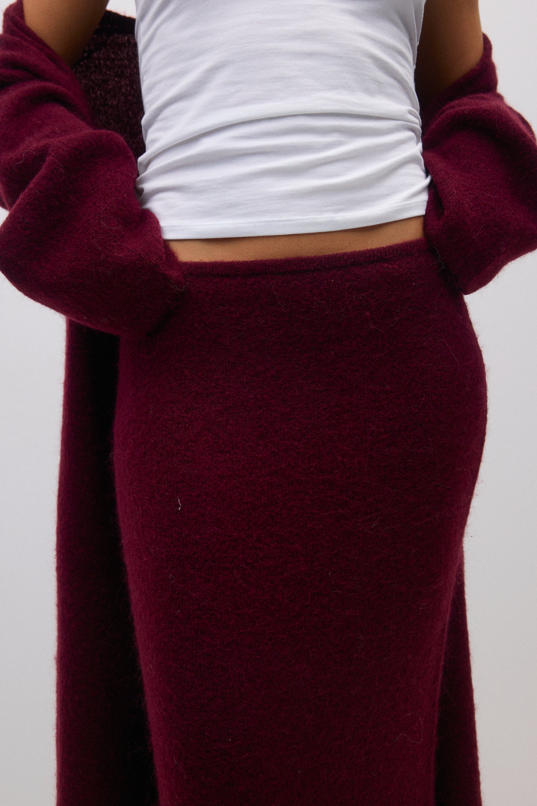 Gina Tricot / Knitted skirt / Tawny Port