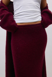 Gina Tricot / Knitted skirt / Tawny Port