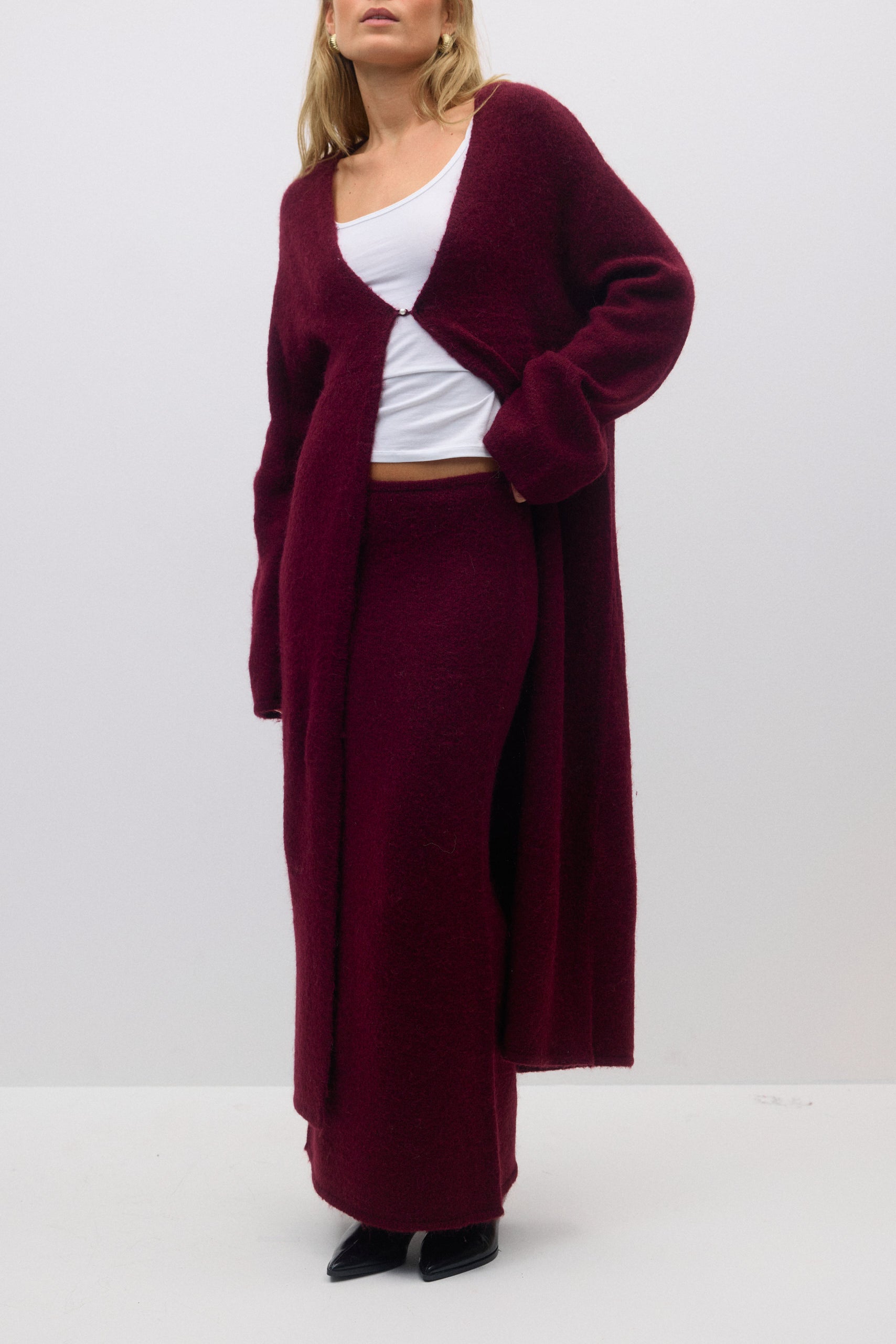 Gina Tricot / Knitted skirt / Tawny Port