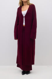 Gina Tricot / Long knitted cardigan / Tawny Port