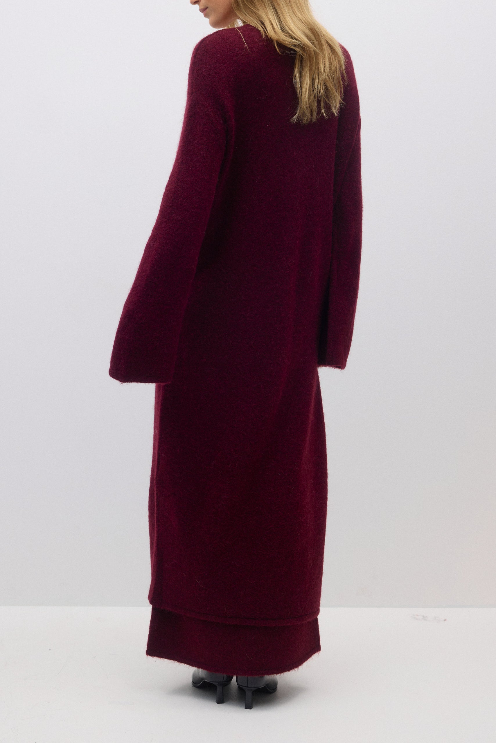Gina Tricot / Long knitted cardigan / Tawny Port