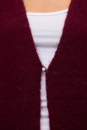 Gina Tricot / Long knitted cardigan / Tawny Port