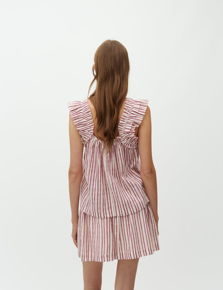 MbyM / Even Stripe Solaya-M Blouse / Thin red Stripe