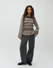 MbyM / Flavin-M Friday Stripe Knit / Friday Mutli Stripe Brown