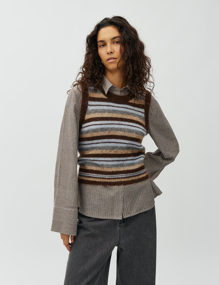 MbyM / Flavin-M Friday Stripe Knit / Friday Mutli Stripe Brown