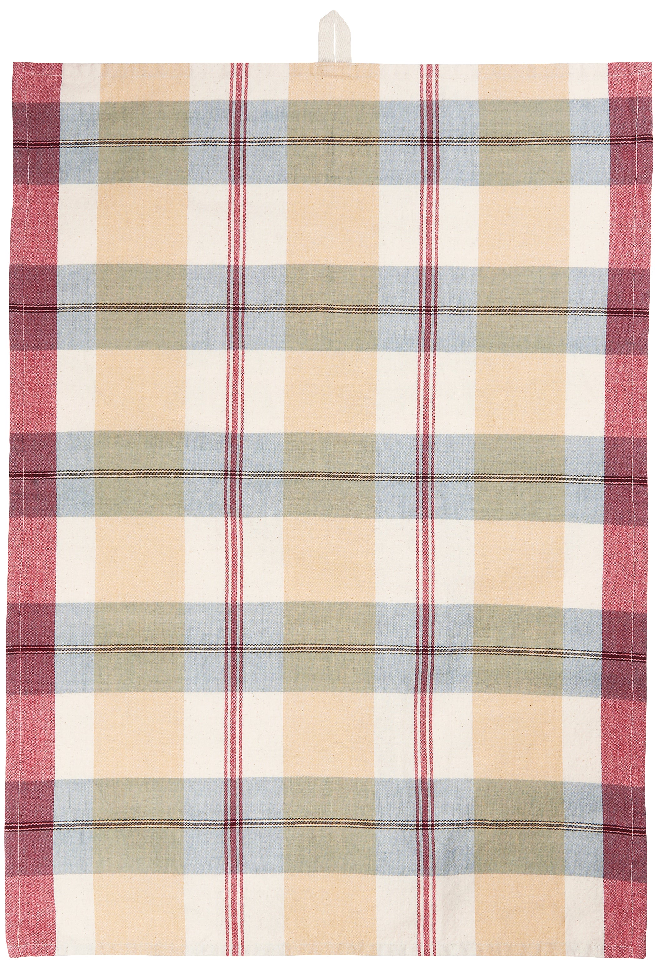 Ib Laursen / Geschirrtuch Alice / rot, blau, beige & grau