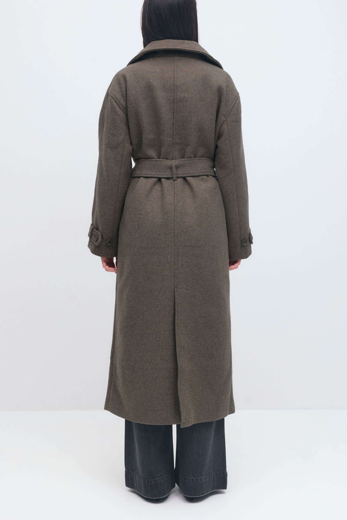 Gina Tricot / Belted wool blend coat / Taupe Grey