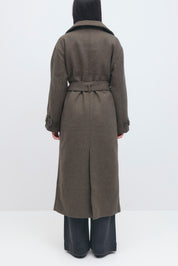 Gina Tricot / Belted wool blend coat / Taupe Grey