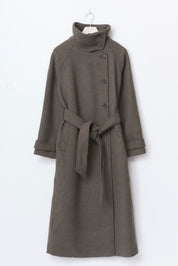 Gina Tricot / Belted wool blend coat / Taupe Grey