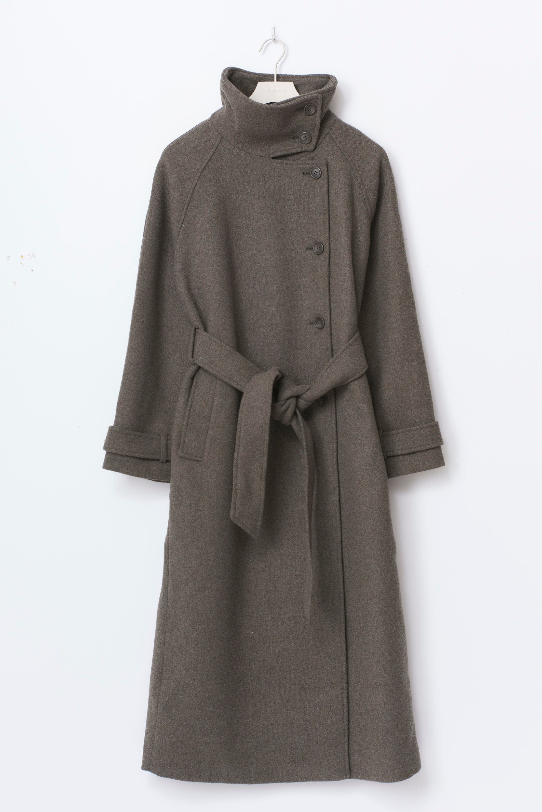 Gina Tricot / Belted wool blend coat / Taupe Grey