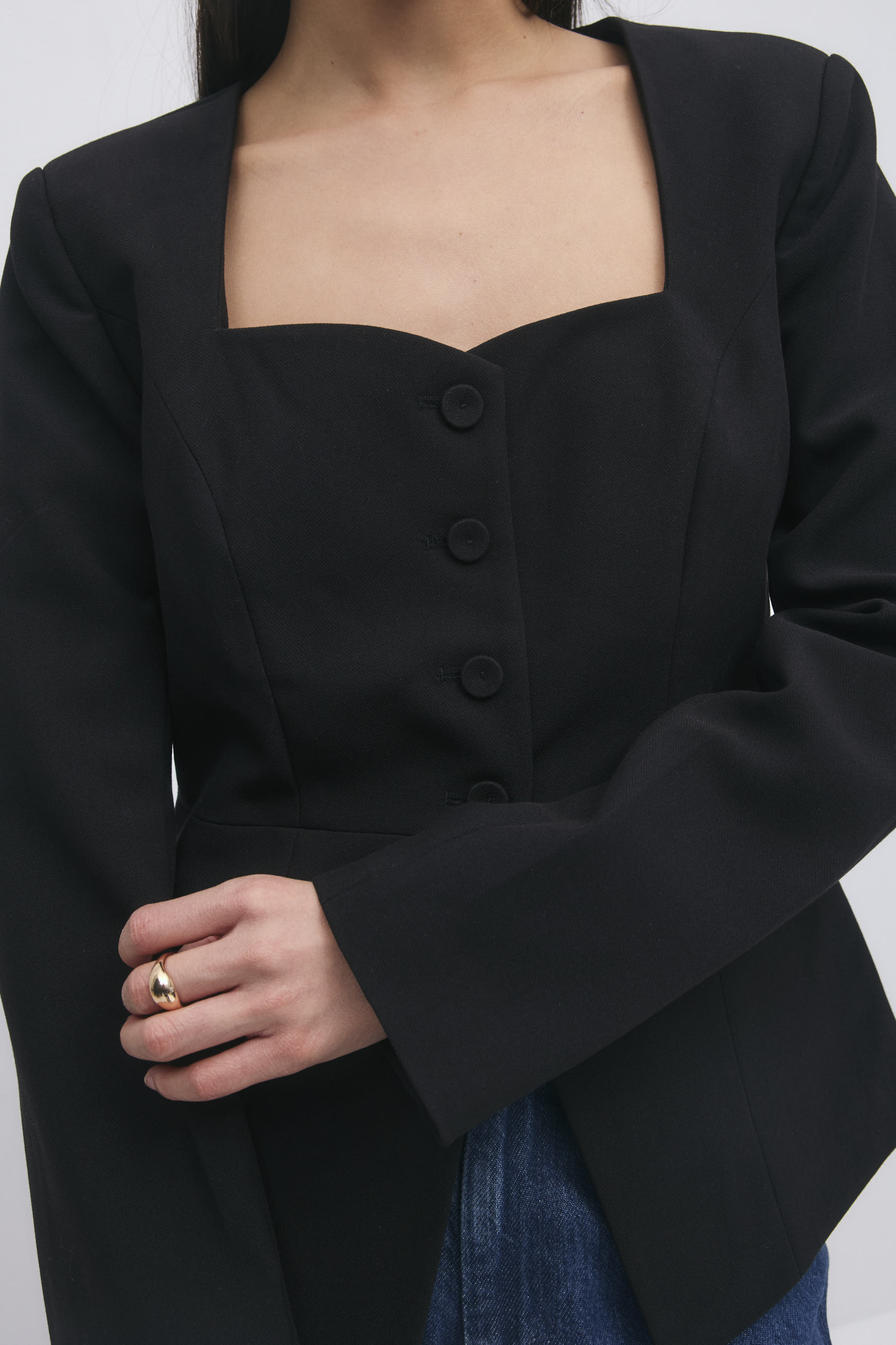 Gina Tricot / Heart shaped tailored blazer / Black