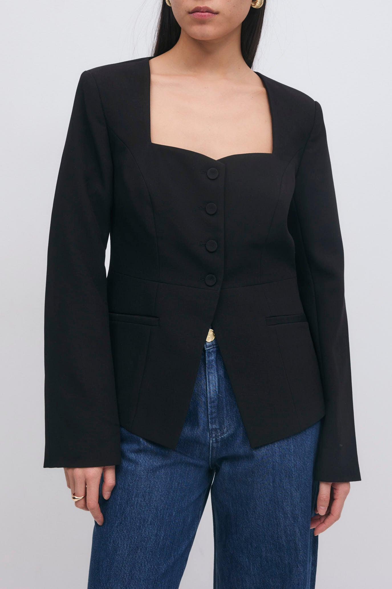 Gina Tricot / Heart shaped tailored blazer / Black