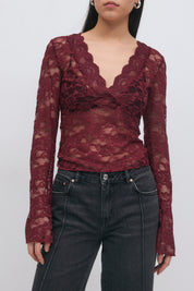 Gina Tricot / Lace top / Pomegranate