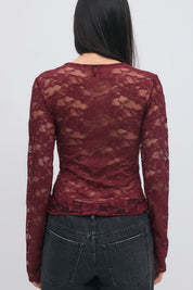 Gina Tricot / Lace top / Pomegranate