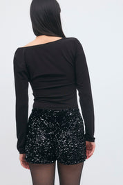 Gina Tricot / Sequin hot pants / Black